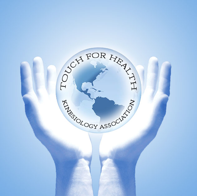 Touch For Health Kinesiology Association graphic with blue hands holding the earth